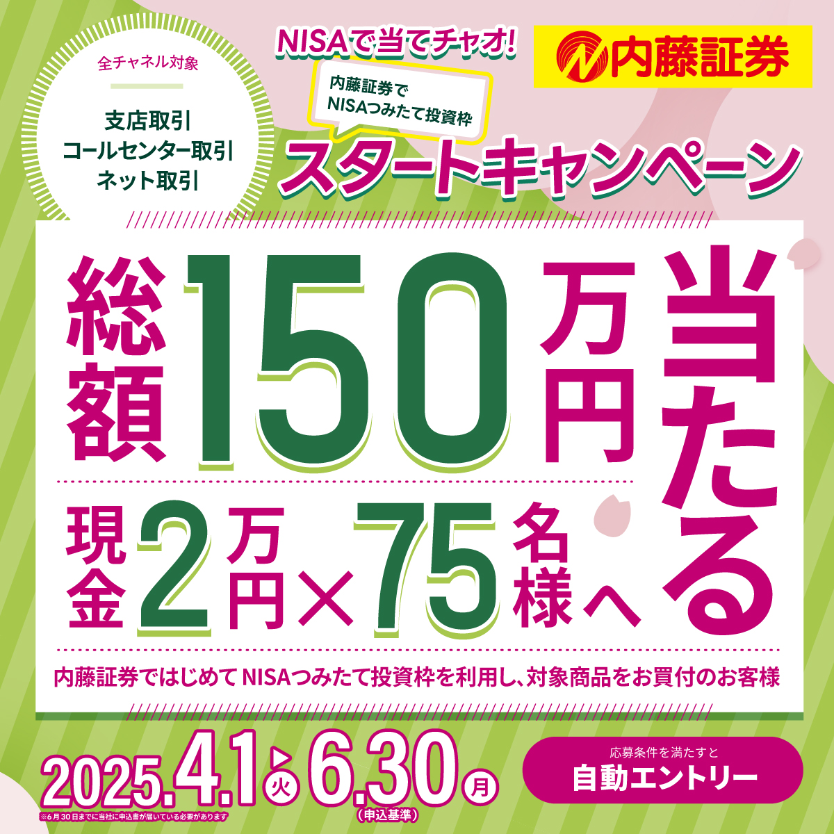 NISAで当てチャオ!NISAつみたて投資枠 スタートキャンペーン