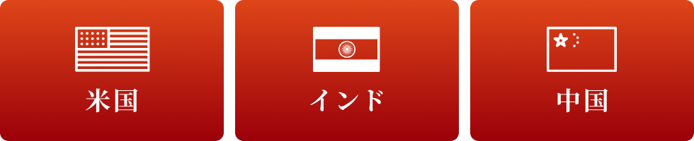 米国・インド・中国