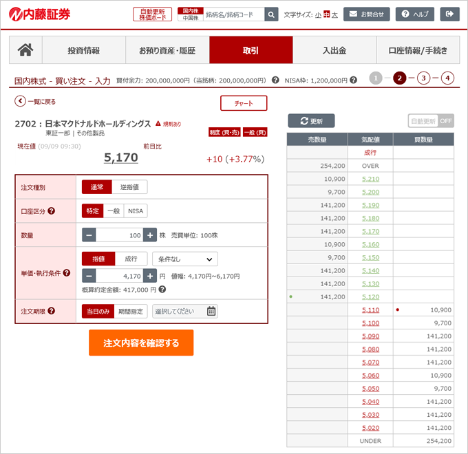 Succe-s trade 取引画面