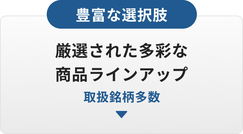 豊富な選択肢!多彩な商品ラインアップ